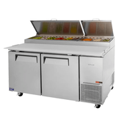 Turbo Air CTPR-67SD-N 2 Drawers Pizza Prep Fridge with Hood Lid