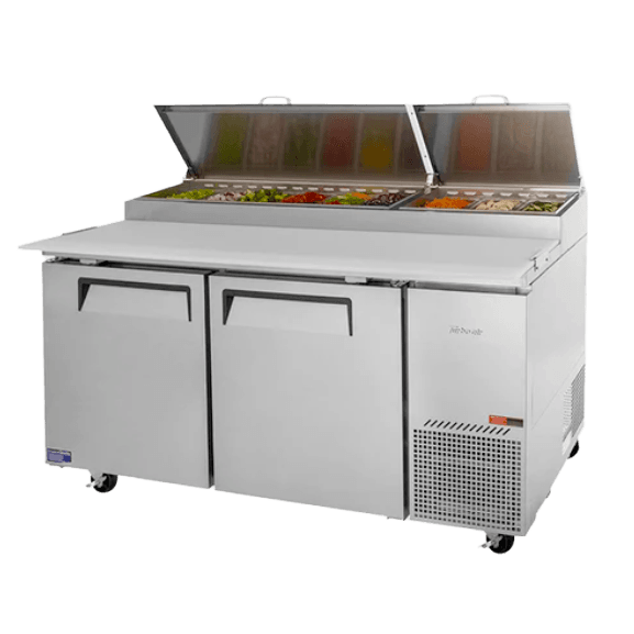 Turbo Air CTPR-67SD-N 2 Drawers Pizza Prep Fridge with Hood Lid