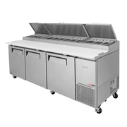 Turbo Air CTPR-93SD-N Pizza Prep 3 Door Fridge with Hood Lid
