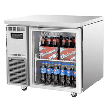 Turbo Air KGR9-1-N 1 Glass door Underbench Fridge