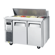 Turbo Air KHR12-2-N 2 Solid doors Underbench Salad Prep Fridge with Hood Lid