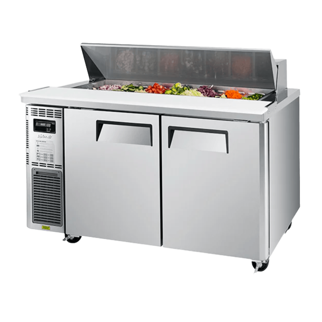 Turbo Air KHR15-2-N 2 Solid doors Underbench Salad Prep Fridge with Hood Lid