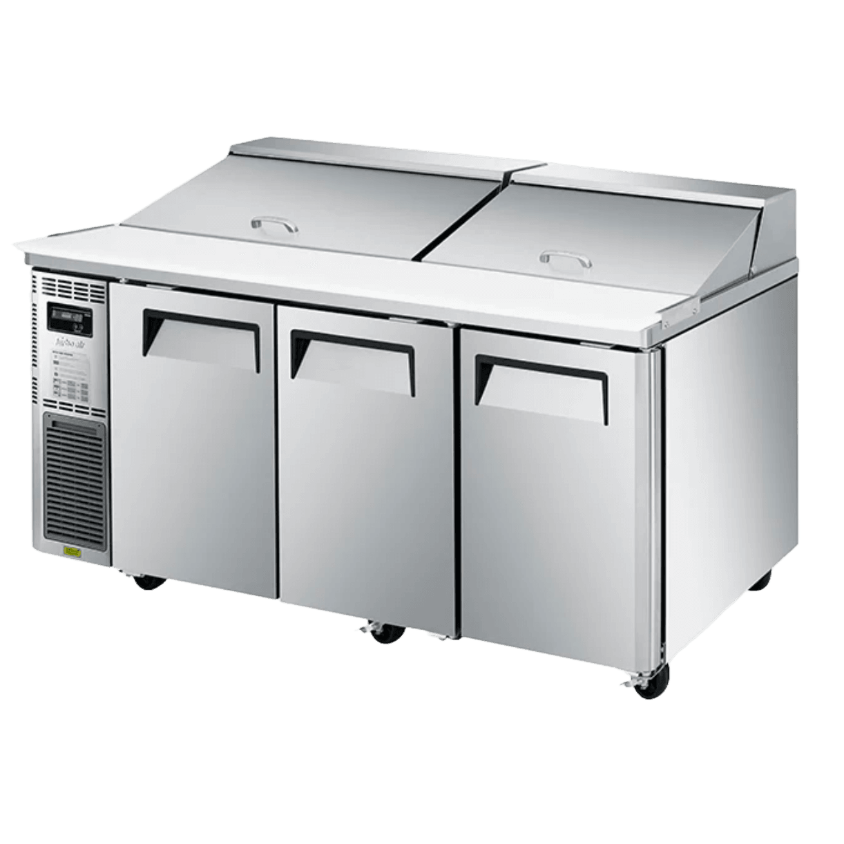 Turbo Air KHR18-3-N 3 Solid doors Underbench Salad Prep Fridge with Hood Lid